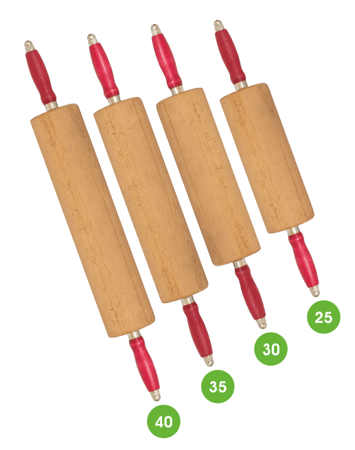 Kinder Teigrolle Nudelholz Teigroller mit beweglicher Achse L 25,5 cm  Buchenholz